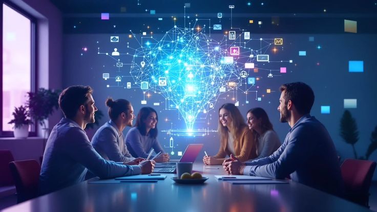 Illustrazione di automazione in ambienti industriali e logistici